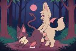 final_fantasy final_fantasy_tactics nintendo pokemon square_enix felid feline generation_5_pokemon mammal moogle pokemon_(species) purrloin absurd_res crossover hi_res 3_toes 4_fingers all_fours anthro anthro_on_feral anthro_penetrating anthro_penetrating_feral balls bestiality big_balls big_penis big_tail bodily_fluids breath butt cum cum_in_ass cum_inside cum_on_body cum_on_butt cum_on_ground cum_on_penis duo eyebrows fangs feet feral feral_penetrated fingers fluffy fluffy_tail forest fur genital_fluids genitals green_eyes half-closed_eyes hand_on_butt huge_balls huge_penis long_ears long_tail looking_at_another looking_at_partner male male/male male_penetrated male_penetrating male_penetrating_male membrane_(anatomy) membranous_wings narrowed_eyes night open_mouth open_smile outside_sex paws penetration penile_spines penis pink_eyes plant pointed_tail pom_poms purple_body purple_fur sex smile snout standing sweat sweaty_body tail tan_body tan_fur teeth toes tongue tongue_out tree wings ai_generated yiff_ai_(director)