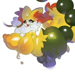 1:1 abdominal_bulge ambiguous_penetration anal anal_bead_pull anal_beads anal_beads_in_ass anal_penetration anthro areola bdsm belly big_breasts big_butt biped bondage bouncing_breasts bound braixen breasts butt cc034771 colored cute_fangs digital_media_(artwork) erect_nipples eye_roll fangs female female_anthro generation_6_pokemon glistening glistening_breasts glistening_butt hands_tied hanging_breasts hi_res huge_breasts huge_butt long_inner_ear_fluff looking_pleasured monotone_background navel nintendo nipple_dip nipples object_in_ass open_mouth penetration pokemon pokemon_(species) pokemorph sex_toy sex_toy_in_ass sex_toy_insertion shaded simple_background solo teeth tongue tongue_out white_background