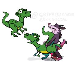 american_opossum anal anthro anthro_on_feral bestiality dinosaur dragon duo feral genitals green_body hybrid looking_pleasured male male/male mammal marsupial monty_(srirachamander) mythological_creature mythological_scalie mythology penis prehistoric_species purple_body reptile saurischian scalie sex srirachamander tail tapering_penis tapering_tail theropod tongue tongue_out toy tyrannosaurid tyrannosauroid tyrannosaurus tyrannosaurus_rex