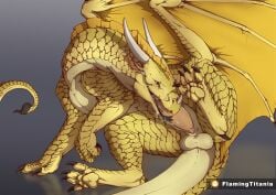 anus autofellatio balls brown_body brown_scales claws countershade_torso countershading digitigrade dragon ear_piercing ear_ring erection european_mythology facial_scar feral finger_claws flamingtitania forked_tail genitals grey_background hi_res horn long_neck long_tail male masturbation membrane_(anatomy) membranous_wings mythological_creature mythological_scalie mythology nose_spike oral oral_masturbation pawpads penile penile_masturbation penis piercing qibli_(wof) ring_piercing sandwing_(wof) scales scalie scar shaded simple_background snout solo spread_legs spreading stinger stinger_tail tail toe_claws unusual_anatomy unusual_tail western_dragon wings wings_of_fire yellow_pawpads