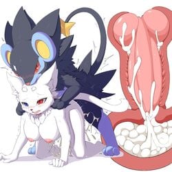 artist_request blue_eyes breasts furry heretrochomia luxray nipples penis pokemon pokemon_(species) red_eyes sex uncensored