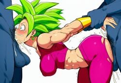 ai_generated cum_in_mouth dragon_ball eyes_open grabbing kefla legendary_super_saiyan oral side_view spitroast super_saiyan super_saiyan_2 trio