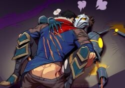 2d_(artwork) amputated_arm amputation amputee anal anal_penetration anal_sex armor armored_male ass ass_focus balls bed bent_knees big_balls big_penis boys breeding color cum_in_ass deep_penetration fucking fucking_good_and_hard gay gay_male gay_sex glowing_eyes grozellart hate_sex holding jayce_giopara jayce_talis jayvik league_of_legends love machine_herald male male/male male_focus male_only mask masked masked_male missionary_position moaning_in_pleasure muscular muscular_male nails nsfw pants_down penis riot_games rivals robot robot_boy robot_humanoid robotic_arm romantic_couple scratch_marks scratches scratching sex sharp_claws sharp_fingernails size_difference skinny_male thrusting_hard vikjayce viktor_(league_of_legends) yaoi