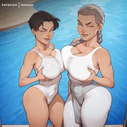 2026 2d 2d_(artwork) 2d_artwork 2girls age_difference ai_generated anissa big_breasts bisexual black_hair blue_eyes boobs_pressed braided_hair braided_ponytail breasts defamina digital_media_(artwork) duo gilf grey_hair huge_breasts invincible invincible_(tv_series) invincible_vs light-skinned_female light_skin long_hair looking_at_viewer mature mature_female multiple_girls older_female older_female_and_younger_female ponytail seducing seductive seductive_eyes seductive_look seductive_mouth seductive_pose seductive_smile short_hair straight text text_bubble thula top_heavy trio viltrumite watermark younger_female younger_female_older_female yuri