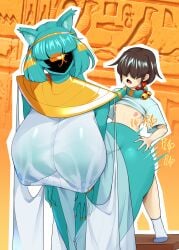 1boy 1girls anthro backshots bigger_female blue_skin cat_ears cat_tail clothed_sex doggy_style egyptian egyptian_mythology eldritch_humanoid endless_inferno eye_of_horus faceless_female furry giant_ass giant_breasts giant_hips gigantic_breasts huge_breasts human_on_anthro monster monster_girl nyanlathotep see-through_clothing sex sex_from_behind sucker_for_love tail_around_neck white_dress
