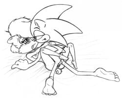 anthro bed bedroom breasts chipmunk dark_inks eye_contact female hedgehog interspecies lying male mammal missionary_position monochrome nipples on_back penetration penis pussy rodent romantic_couple sally_acorn sex sideboob sonic_(series) sonic_the_hedgehog straight vaginal_penetration video_games