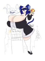 1female 1girls 2026 aaanarkia absolute_territory big_breasts big_cleavage blue_eyes blue_fur blue_hair breast_expansion breasts breasts_bigger_than_building breasts_bigger_than_head breasts_bigger_than_torso brick_(aaanarkia) cat_ears cat_girl cat_tail catgirl cleavage clothed clothing deep_cleavage female_focus female_only giantess giantess_growth gigantic_breasts huge_breasts hyper hyper_breasts maid maid_apron maid_headdress maid_uniform mario_(series) massive_breasts mega_mushroom nintendo original tail thighhighs thighs