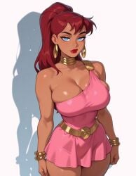 ai_generated breasts fr34ky dc dc_comics doris_zeul female giantess giganta gigantic_ass gigantic_breasts justice_league macro red_hair wonder_woman_(series) big_ass big_breasts