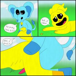 anal anthro bubba_bubbaphant comic critters_(poppy_playtime) furry gay ibispaintx kickinchicken lewdboiart_(artist) no_humans penis poppy_playtime poppy_playtime_(chapter_3) smiling_critters stomach_bulge