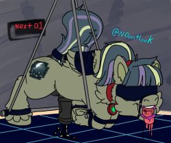 accessory animal_genitalia animal_penis ass_up bdsm bodily_fluids bondage bound collar drooling equid equine equine_genitalia equine_penis feral frozen_night furgonomics gag genital_fluids genitals hair hooves horse leaking_precum male mammal my_little_pony mythological_creature mythological_equine mythology neon_dontlook pegasus penis pony ponytail precum ring_gag saliva solo tail tail_accessory tailband underhoof wings wings_tied
