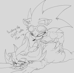 anal anal_sex beba_sylvia black_and_white crying crying_with_eyes_open doggy_style drooling eyes_rolling_back fat_ass furry furry_only gay huge_ass mind_break mindbreak monochrome scourge_the_hedgehog shadow_the_hedgehog sonic_(series) sonic_the_hedgehog_(series) tears_of_pleasure yaoi