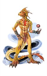 abs anthro bebl dragon flaccid horn knot looking_at_viewer male nipples nude penis scales solo standing