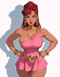 ai_generated breasts fr34ky dc dc_comics doris_zeul female giantess giganta gigantic_ass gigantic_breasts justice_league macro red_hair wonder_woman_(series) big_ass big_breasts
