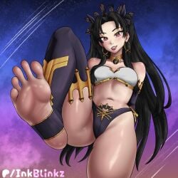 inkblinkz patreon patreon_username patreon_artist artist_name artist_signature artist_upload self_upload 1girls 1girl female female_only female_focus female_human solo solo_focus solo_female ishtar_(fate) ishtar_(fate/grand_order) feet feet_up feet_focus foot_fetish foot_focus foot_worship foot detailed_background crown hair_ornament hair hair_ribbon underwear gold_jewelry gold_(metal) black_hair red_eyes gold_earrings earrings earring smile smiley_face smile_at_viewer smiling smiling_at_viewer looking_at_viewer looking_pleasured looking_down low-angle_view socks thighhighs thighs legs_up legs legwear