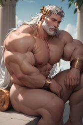 ai_generated ancient_greece bara bara_ass bara_tits beard big_ass big_butt big_muscles big_pecs big_thighs bracers bubble_ass bubble_butt daddy dilf erect_nipples facial_hair fat_ass fat_butt gay glistening glistening_body glistening_butt glistening_skin god grandfather greek_mythology grey_hair large_ass large_butt large_muscles long_hair male male_gilf male_only masculine_male muscles muscular muscular_arms muscular_ass muscular_back muscular_chest muscular_legs muscular_male muscular_thighs naked naked_male nude nude_male old_male old_man older_male plump_ass plump_butt seductive_body seductive_pose shiny shiny_ass shiny_body shiny_skin silver_fox thick_ass thick_butt thick_thighs veiny_muscles white_hair yaoi zeus zeus_(greek_mythology) zodoai