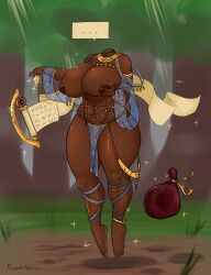 amida_(franktonius) big_breasts breasts curvy curvy_female dark-skinned_female dark_skin dark_skinned_female fantasy fantasy_character franktonius headless magic nipples no_head oc sorceress thick_thighs