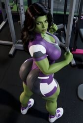 1girls 3d 3d_(artwork) ai_generated big_ass big_breasts big_butt brasil_louco bubble_ass bubble_butt curvaceous curvy curvy_body curvy_female curvy_figure female female_focus female_only full_body fully_clothed green_skin gym huge_breasts hulk_(series) jennifer_walters looking_at_viewer looking_back looking_up marvel marvel_cinematic_universe marvel_comics seducing seducing_viewer seductive seductive_look seductive_pose sexy sexy_body sexy_pose she-hulk she-hulk:_attorney_at_law she_hulk solo solo_female solo_focus strong strong_female tagme