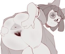 anal anal_invitation anal_suggest anus bending_over bottomless doll exposed_anus female_only glitch_productions hairy_pussy hand_on_ass lurkin lurkinpanda pubes pubic_hair ragatha_(the_amazing_digital_circus) spread_ass the_amazing_digital_circus triangular_anus