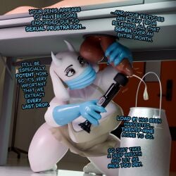 absurd_res anthro apron apron_only big_breasts bodily_fluids bovid breasts brown_eyes bucket caprine clothing container cum dialogue doctor door duo ejaculation female fur genital_fluids genitals gloved_handjob gloves goat handjob handwear hi_res horn human kneeling large_breasts latex latex_clothing latex_gloves latex_handwear male male/female mammal mask medical medical_gloves meme milking_table no_nut_november nurse onomatopoeia penile penis penis_milking sex sex_toy slicktex3d sound_effects text toriel undertale_(series) vibrator vibrator_on_penis vulva wand_vibrator white_body white_fur