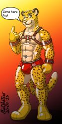 1:2 2025 5_fingers abs animate_inanimate anthro arm_strap artist_name barefoot beckoning bedroom_eyes biceps biped blue_eyes bondage_gear broad_shoulders brown_spots bulge chest_harness christhefurr clothing countershade_face countershade_torso countershading cuff_(restraint) dated detailed_bulge dialogue digitigrade dipstick_tail english_text feet felid feline fingers fist gesture glistening glistening_body gradient_background harness head_tuft inflatable inflation_valve latex latex_arm_strap latex_body latex_clothing latex_creature latex_cuffs latex_harness latex_underwear leopard living_inflatable living_pool_toy looking_at_viewer male mammal markings multicolored_body muscular muscular_anthro muscular_male narrowed_eyes orange_background pantherine paws pecs pink_nose restraints rizzo seductive shaded signature simple_background smile snout solo speech_bubble spots spotted_markings standing tail tail_markings talking_to_viewer tan_body text tight_underwear tuft two_tone_body underwear wrist_cuffs yellow_body