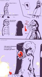 frisk from under (her) tail