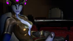 1futa 3d animated breasts cleavage erection futa_only futanari intersex masturbation no_sound overwatch penis solo source_filmmaker video widowmaker zenu