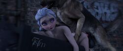 1boys 1girls 3d 3d_animation 3d_model ambiguous_penetration animal_penis animated brick_wall canine canine_genitalia canine_on_female canine_on_human doggy_style domestic_dog dominant_feral elsa_(frozen) female_human/male_feral feral feral_dominating_human feral_on_female feral_penetrating_human from_behind from_behind_position frozen_(film) german_shepherd human_bitch human_penetrated interspecies knotted_penis loop looping_animation o7sfm outdoors sex sex_from_behind sound source_filmmaker submissive_female tagme video zoophilia