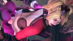 2futas 3d angry animated ass bent_over bouncing_breasts breasts cleavage dickgirl esk from_behind futa_on_futa futa_only futanari intersex natsu_(soul_calibur) no_sound soul_calibur source_filmmaker taki video