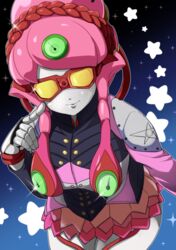 female glass raptor-283 raptor_283 robot_girl short_skirt stars super_sentai uchu_sentai_kyuranger uniform