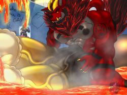 2_penises abaddonstrife absurd_res animal_genitalia animal_penis anthro balls bathroom big_balls big_penis blecksart bodily_fluids canid canine canis cock_vore countblxck cum cum_flooding demon digital_media_(artwork) diphallia diphallism dragon equine_genitalia equine_penis excessive_cum excessive_genital_fluids genital_fluids genitals growing growth hi_res huge_balls huge_cock huge_filesize hybrid hyper hyper_balls hyper_cum hyper_genitalia hyper_penis lava lava_cum macro male male/male mammal multi_genitalia multi_penis muscular muscular_anthro muscular_male mythological_creature mythological_scalie mythology nude penile penis room_filling scalie solo thick_thighs unusual_bodily_fluids unusual_cum unusual_genital_fluids vore wolf