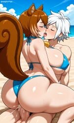 ai_generated beach bell_cranel big_ass big_breasts bikini cowgirl_position cum cum_in_pussy cum_in_vagina cum_inside curvy curvy_body curvy_female curvy_figure dungeon_ni_deai_wo_motomeru_no_wa_machigatteiru_darou_ka french_kiss french_kissing huge_cock inside kissing marvel marvel_comics marvel_rivals riding riding_penis sex sexy sexy_body sexy_pose squirrel_girl squirrel_girl_(marvel) squirrel_girl_(marvel_rivals) straddling thick_thighs voluptuous voluptuous_female wide_hips