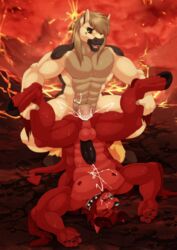 animal_genitalia animal_penis anthro areola armpits ass barefoot canine collar cum cum_in_ass cum_inside cum_on_ass cum_on_body cum_on_chest cum_on_face cum_on_leg cum_on_nipples cum_on_penis cum_on_stomach cumshot demon ejaculation equine equine_penis erection foreskin furry furryratchet hell hellhound hooves horn horse horsecock hybrid lava long_hair lying male mammal messy mythological_canine mythological_creature mythology navel nipples nude on_back open_mouth orgasm penis railing raised_leg saliva sharp_teeth smile spiked_collar spikes spread_legs spreading squint standing sweat teeth thick_penis thick_thighs uncircumcised uncut upside-down volcanic_setting yaoi
