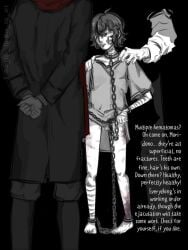 age_difference bruise bungo_stray_dogs chains dazai_osamu male male_only mori_ougai_(bungo_stray_dogs) slave slave_market sufei