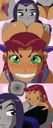 anilingus anus ass big_ass dc dc_comics dcau female_only heart lesbian rachel_roth randomrandom raven_(dc) rimming saliva starfire teen_titans tongue yuri