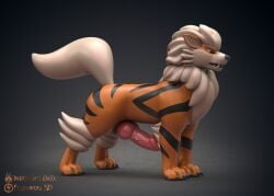 3d all_fours animal_genitalia animal_penis arcanine big_knot big_penis canid canine canine_genitalia canine_penis claws erection feodaron_sd feral generation_1_pokemon genitals huge_cock huge_knot inereigan knot knotted_penis looking_aside male nintendo open_mouth penis pokemon pokemon_(species) raised_tail sharp_teeth solo tail teeth thick_penis