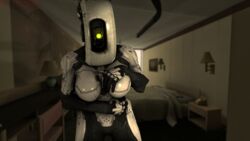 1girls android breasts female female_only glados humanoid large_breasts machine portal_(series) portal_2 robot robot_girl robot_humanoid solo source_filmmaker