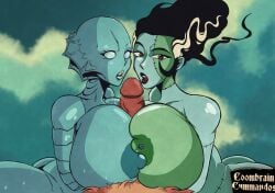 (dc)_bride_of_frankenstein 2023 animal_humanoid big_breasts black_hair blue_body blue_nipples blue_skin breast_play breasts bride_of_frankenstein brown_body brown_fur collaborative collaborative_sex collaborative_titfuck coombrain15 creature_commandos dc_comics duo_focus empty_eyes erection faceless_character faceless_male female female_focus first_person_view fish fish_humanoid fur genitals green_body green_nipples green_skin group group_sex hair hi_res huge_breasts humanoid humanoid_genitalia humanoid_penis male male/female male_pov marine marine_humanoid nina_mazursky nipple_piercing nipples nude nude_female nude_male patchwork_creature penis piercing sex stitch_(sewing) threesome titjob trio weasel_(dc)