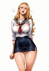 ai_generated alluring almost_naked almost_nude blonde_hair blonde_hair earring earrings kalifa kalifa_(one_piece) long_hair one_piece open_mouth school_girl school_uniform schoolgirl schoolgirl_uniform seducing seduction seductive seductive_body seductive_eyes seductive_gaze seductive_look seductive_mouth seductive_pose shiny_hair shiny_skin skirt voluptuous voluptuous_female yashin