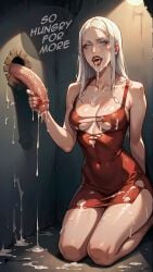 after_blowjob after_fellatio after_oral ai_generated carmilla carmilla_(castlevania) castlevania cum cum_addict cum_lover cum_on_body glory_hole kneeling vampire waiting_for_cum wanting_cum wanting_more