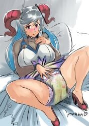 1female 1girl 2d 2d_(artwork) 2d_artwork anime anime_style bed breasts color diaper diaper_fetish drawing drawn ew female fetish fire_emblem fire_emblem_heroes freyja_(fire_emblem) girl heart horn horns horny monomu peeing peeing_self solo weird wet wetting wetting_diaper wetting_self wtf