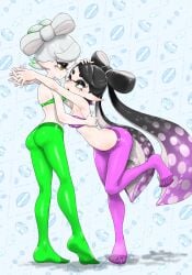 2girls armpits bra callie_(splatoon) cousins incest inkling inkling_girl koharuno2 leggings legwear loving_gaze marie_(splatoon) pantyhose splatoon splatoon_(series) squid_sisters tagme tentacle_hair yuri