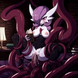 ai_generated book corset furfantastic gardevoir original_character pokemon pokemon_(species) succubus tentacle tentacle_sex