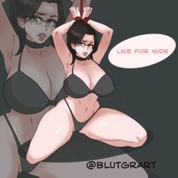 big_breasts blutgrart_(artist) bones bones_tales_the_manor breasts busty curvy curvy_female female human human_only lingerie tales twitter_strip_game_(meme) vera_(bones_tales)