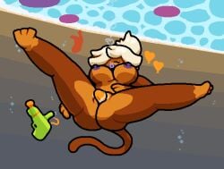 admiral_brickell anthro asphyxiation big_ass big_breasts bloons_td_6 bloons_tower_defense bubbles drowning makeshift_dildo masturbating masturbation monkey monkey_girl primate pussy pussy_juice sinking underwater water_pistol zxtomatofan