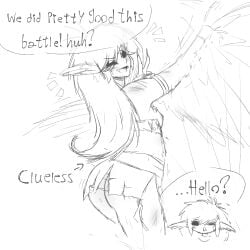 ass bakugan bakugan_battle_brawlers clueless harpus harpy ripped_clothing shimmy_sham small_breasts winged_arms wings