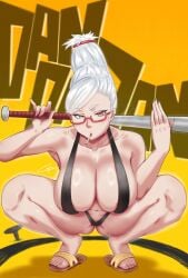 ayase_seiko bikini busty dandadan female female_focus female_only glasses gmilf grandmother hourglass_figure octal6 squatting tagme wide_hips