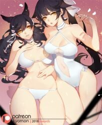 2girls adult adult_female animal_ear_fluff animal_ears armpit armpit_peek armpits atago_(azur_lane) atago_(summer_march)_(azur_lane) azur_lane bare_armpits bare_arms bare_belly bare_chest bare_hands bare_hips bare_knees bare_legs bare_midriff bare_navel bare_shoulders bare_skin bare_thighs belly belly_button bikini bikini_bottom bikini_only bikini_top black_hair black_hair_female breasts busty busty_female busty_girl choker cleavage cleft_of_venus closed_mouth_smile collarbone curvy curvy_body curvy_female curvy_figure curvy_hips curvy_thighs dot_nose elbows exposed exposed_armpits exposed_arms exposed_belly exposed_legs exposed_midriff exposed_shoulders exposed_thighs female female_only fingernails fingers flower flower_hair_ornament flower_in_hair flower_on_head gradient_background groin hair_between_eyes hair_ornament hair_ribbon hairless_armpits hand_on_belly hand_on_chest hand_on_own_belly hand_on_own_chest hand_on_own_stomach hand_on_stomach hourglass_figure knees knees_together kyomon large_breasts laying_down laying_on_back lean_body lean_figure legs legs_together light-skinned_female light_skin lips long_hair looking_at_viewer looking_up looking_up_at_viewer mature mature_female multiple_females multiple_girls narrow_waist navel nervous nervous_expression nervous_face nervous_female nervous_smile on_back one-piece_swimsuit open_mouth parted_lips pink_background ponytail pussy ribbon sakura_empire_(azur_lane) sexy_armpits shaved_armpits shoulders shy shy_expression shy_smile simple_background slender_body slender_waist slim_girl slim_waist smile smiley_face smiling smiling_at_viewer smirk smooth_armpits songjikyo string_bikini swimsuit swimwear takao_(azur_lane) takao_(beach_rhapsody)_(azur_lane) thick_thighs thigh_gap thighs thin_waist tongue upper_body upper_teeth v-line wavy_hair white_bikini white_bikini_bottom white_bikini_only white_bikini_top white_choker white_hair_ribbon white_one-piece_swimsuit white_ribbon white_string_bikini white_swimsuit white_swimwear wide_hips yellow_eyes yellow_eyes_female