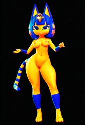3d 3d_(artwork) ai ai_art ai_generated ankha ankha_(animal_crossing) novelai