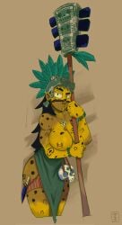 bodypaint breasts diet_is_unknown earrings female female_only large_breasts loincloth mayan nipple_piercing nipples piercing piercings thecollegechild weapon