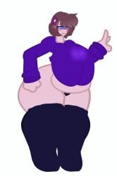 1girls big_ass big_breasts chubby flower_in_hair gacha hourglass_figure jenny_belle_(slipperyt) minecraft stockings thong